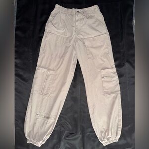 Faded Rose Essentials Light Gray Cargo Pants